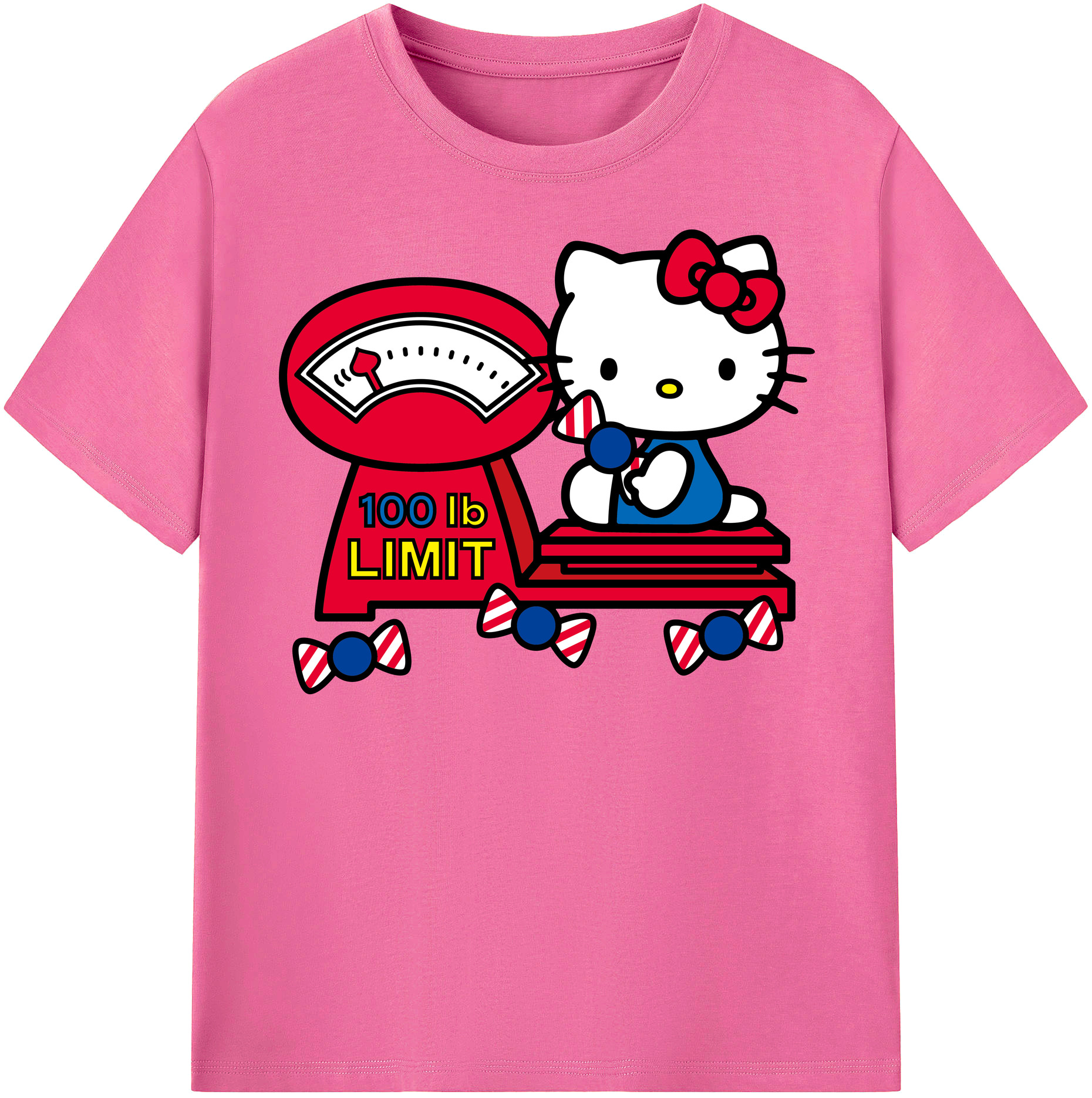（画像用） Hello Kitty ハローキティ レディースカジュアルプリントTシャツ（綿100％）